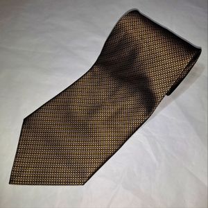 Roberto Villini 💯 Silk Men's Necktie 57-60" x 4" Geometric Gold/Black Handmade